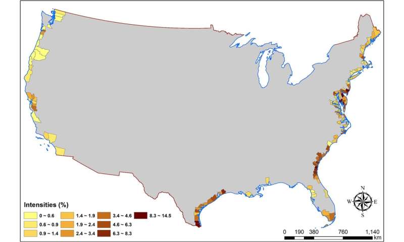 'Coastal squeeze:' Massive loss of U.S. coastline tidal flats over 31 years
