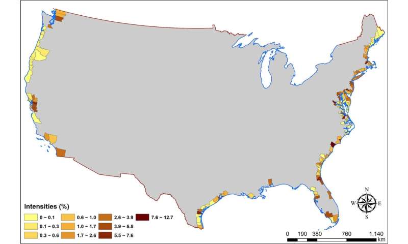 'Coastal squeeze:' Massive loss of U.S. coastline tidal flats over 31 years